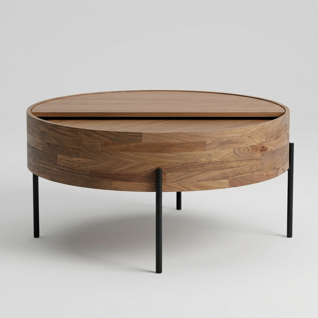 modern coffee table hidden storage compartment open view
