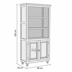 Solid Wood Bookshelf Cabinet | Wooden Storage Display Unit