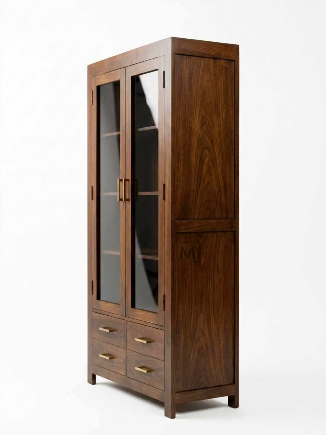Solid Wood Crockery Cabinet | Glass Display Storage Unit