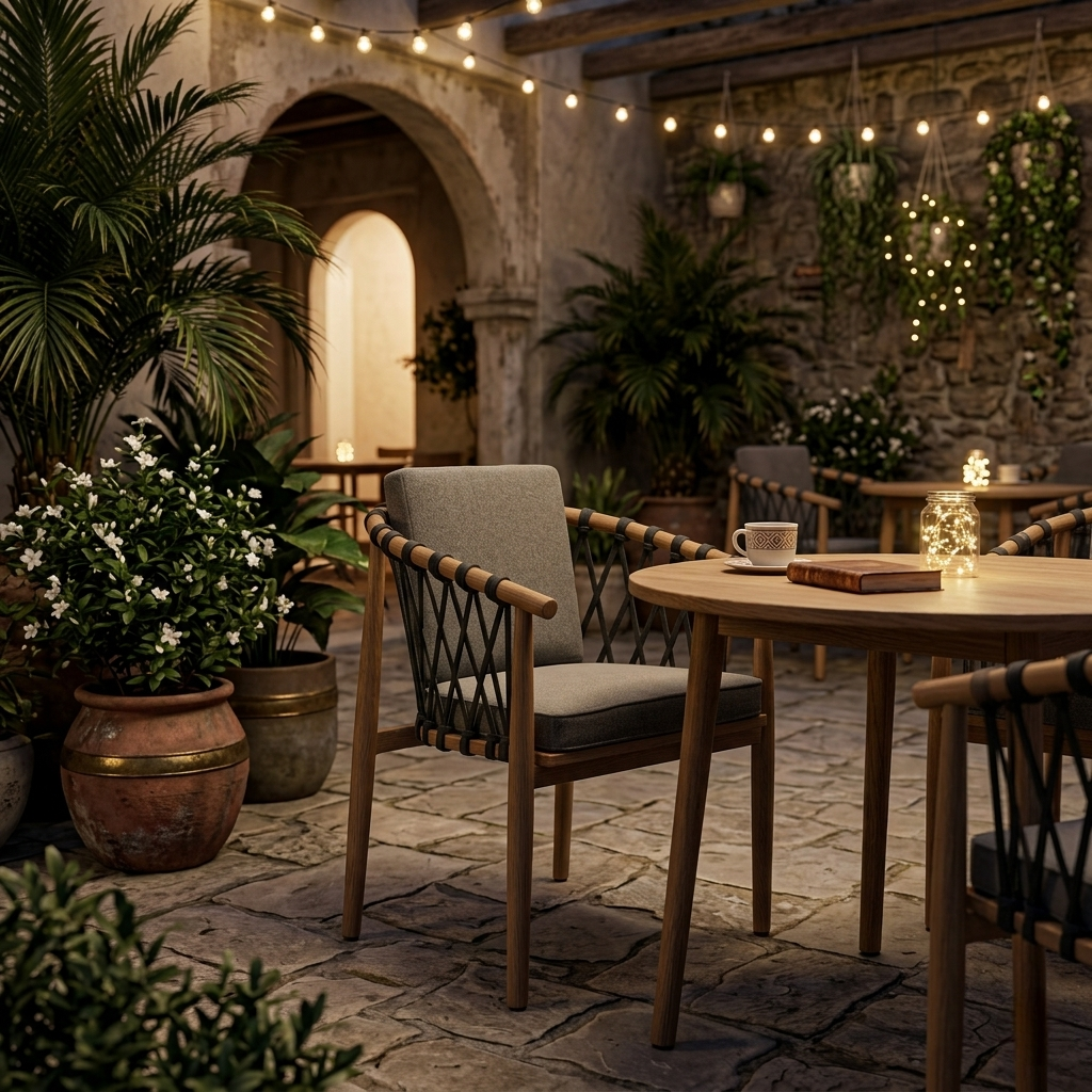 Terra Rope Outdoor Dining Chair | Modern Rope Patio Armchair