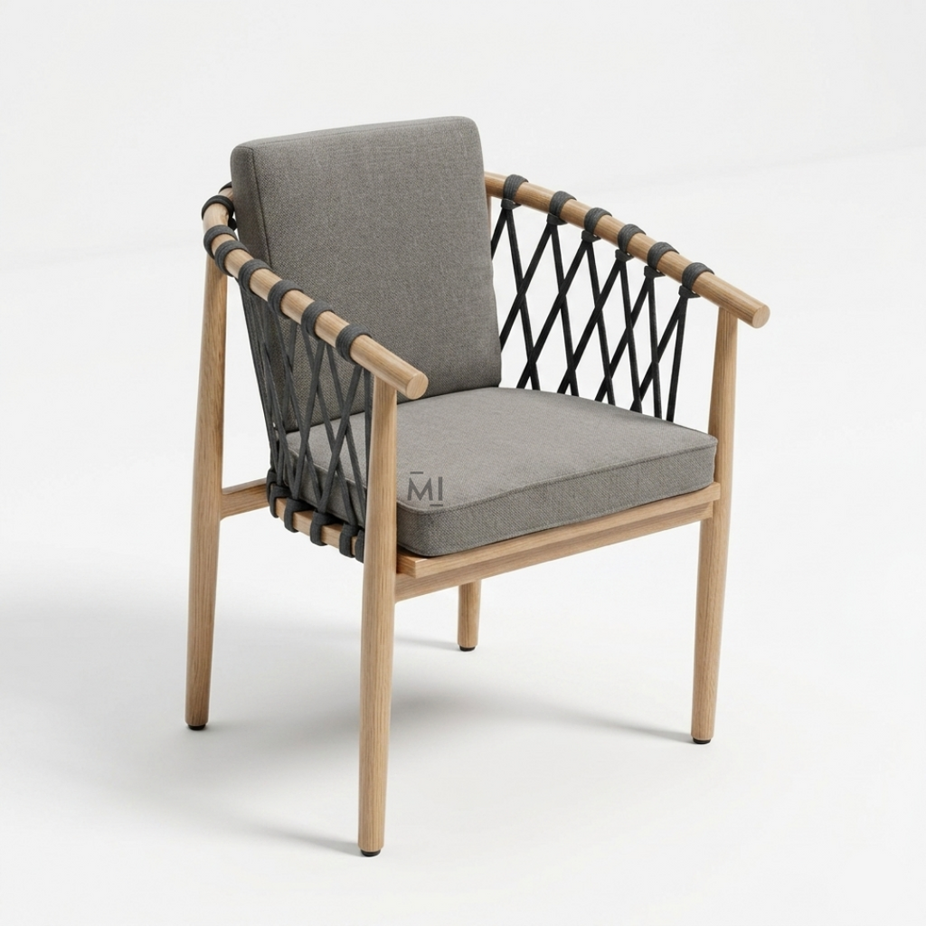Terra Rope Outdoor Dining Chair | Modern Rope Patio Armchair
