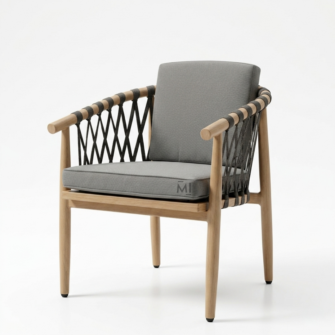 Terra Rope Outdoor Dining Chair | Modern Rope Patio Armchair