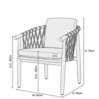 Terra Rope Outdoor Dining Chair | Modern Rope Patio Armchair