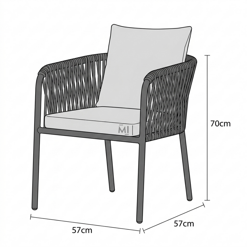 TerraLoom Outdoor Dining Chair | Modern Rope Patio Armchair