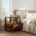 UrbanEdge Solid Wood Bedside Table | Modern Nightstand with Drawer & Shelf