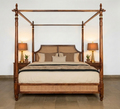Velmora cane poster bed luxury four poster bed with woven panel design in India