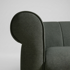 Velmora Channel Tufted Sofa | Modern 3 Seater Fabric Sofa with Curved Arms