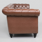 Chesterfield leather sofa with tufted design premium 3 seater