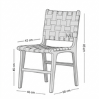WeaveCraft Solid Wood Dining Chair | Handwoven Leather Dining Seat