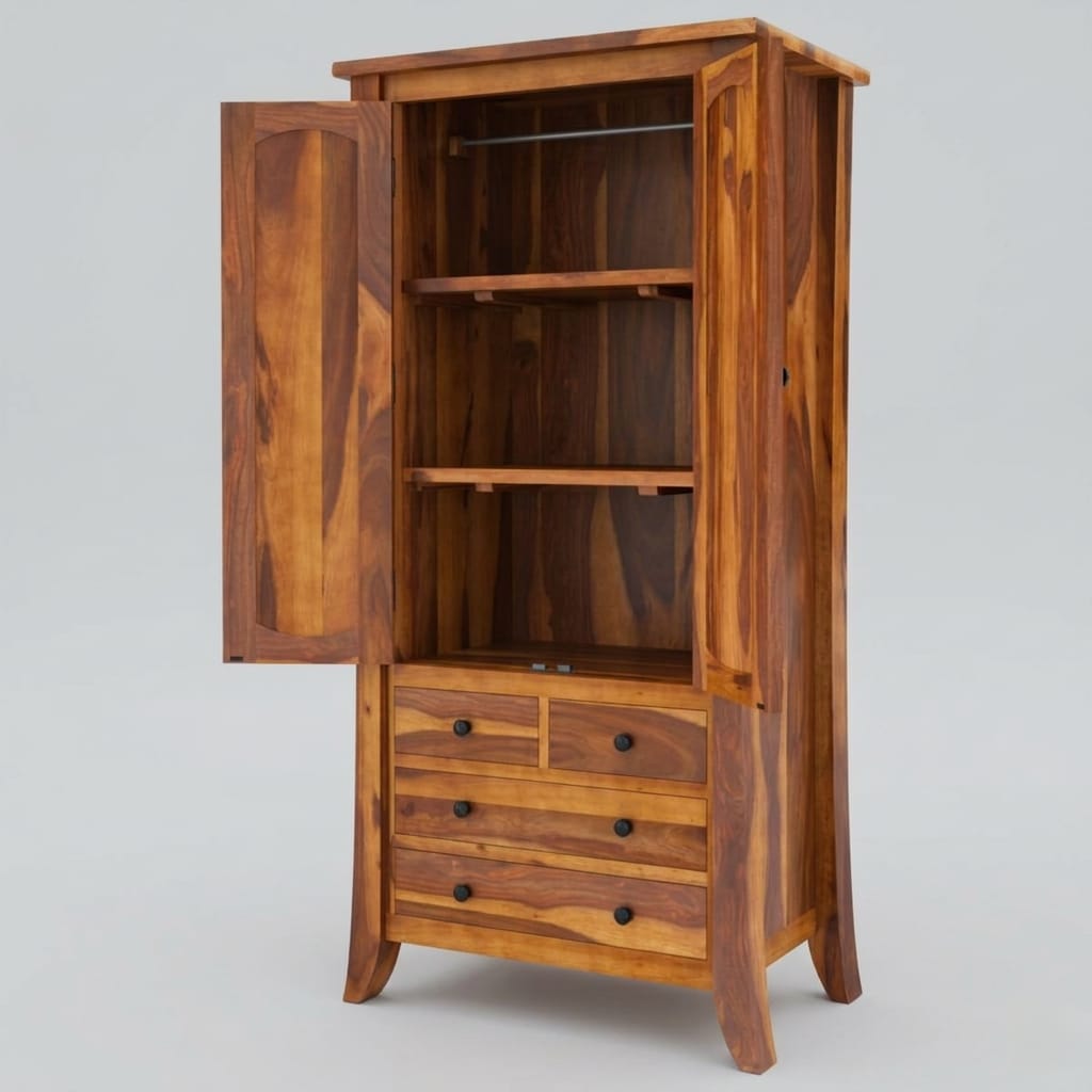 Veyra Compact Wooden Wardrobe