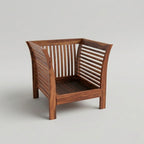 Averra Slatted Wood Sofa | Modern Solid Wood Couch with Cushions(3+1+1 Set)