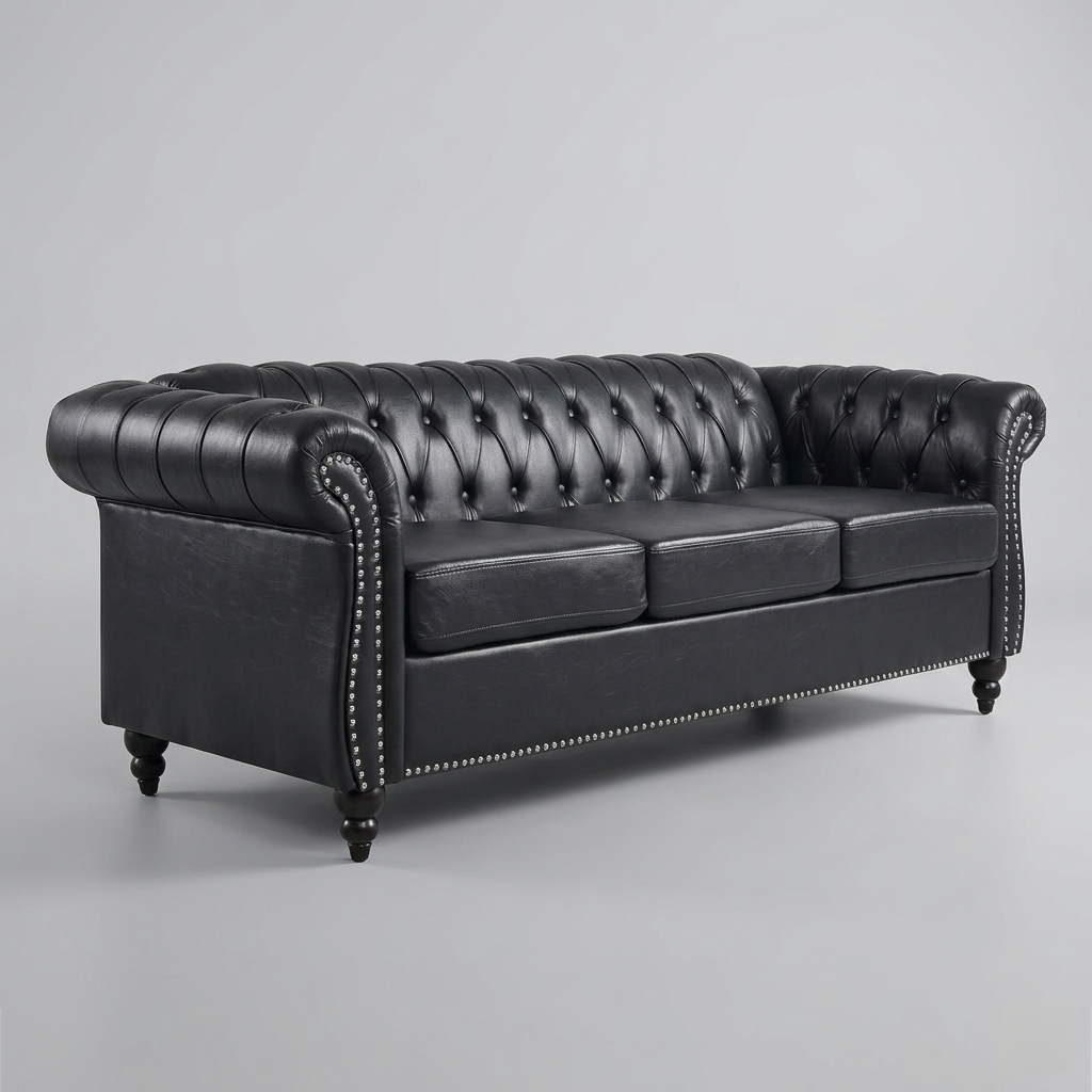 Windsor Chesterfield Leather Sofa | Classic Tufted 3 Seater