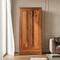 Wooden Almirah for Cloths in Natural Honey Finish