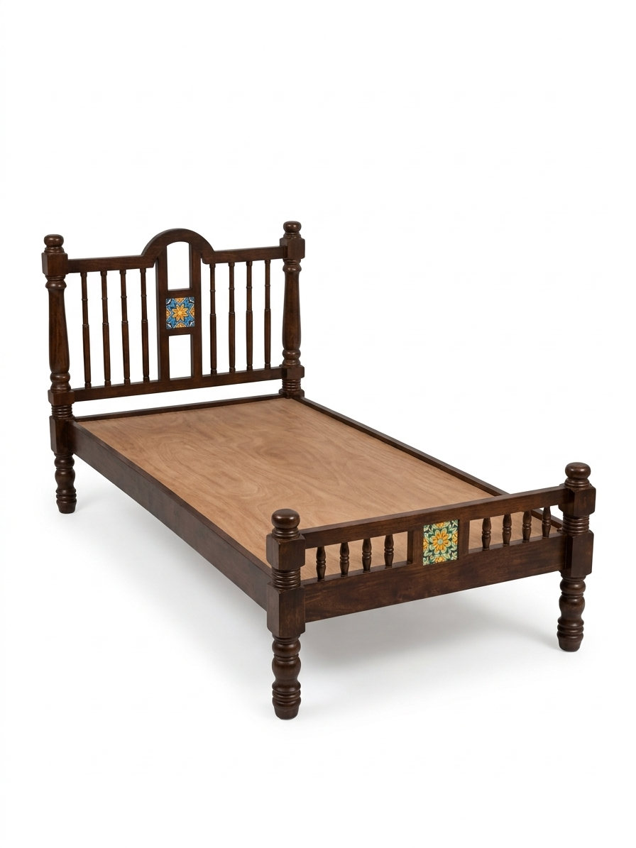 queen size wooden bed heritage design bedroom furniture in Jodhpur India