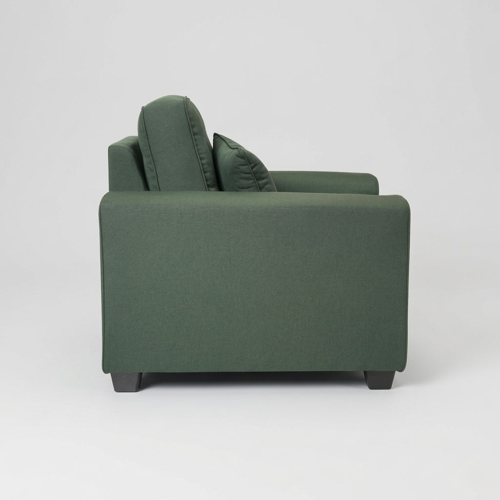 Zenvy Fabric Sofa | Modern 3-Seater with Cushioned Backrest